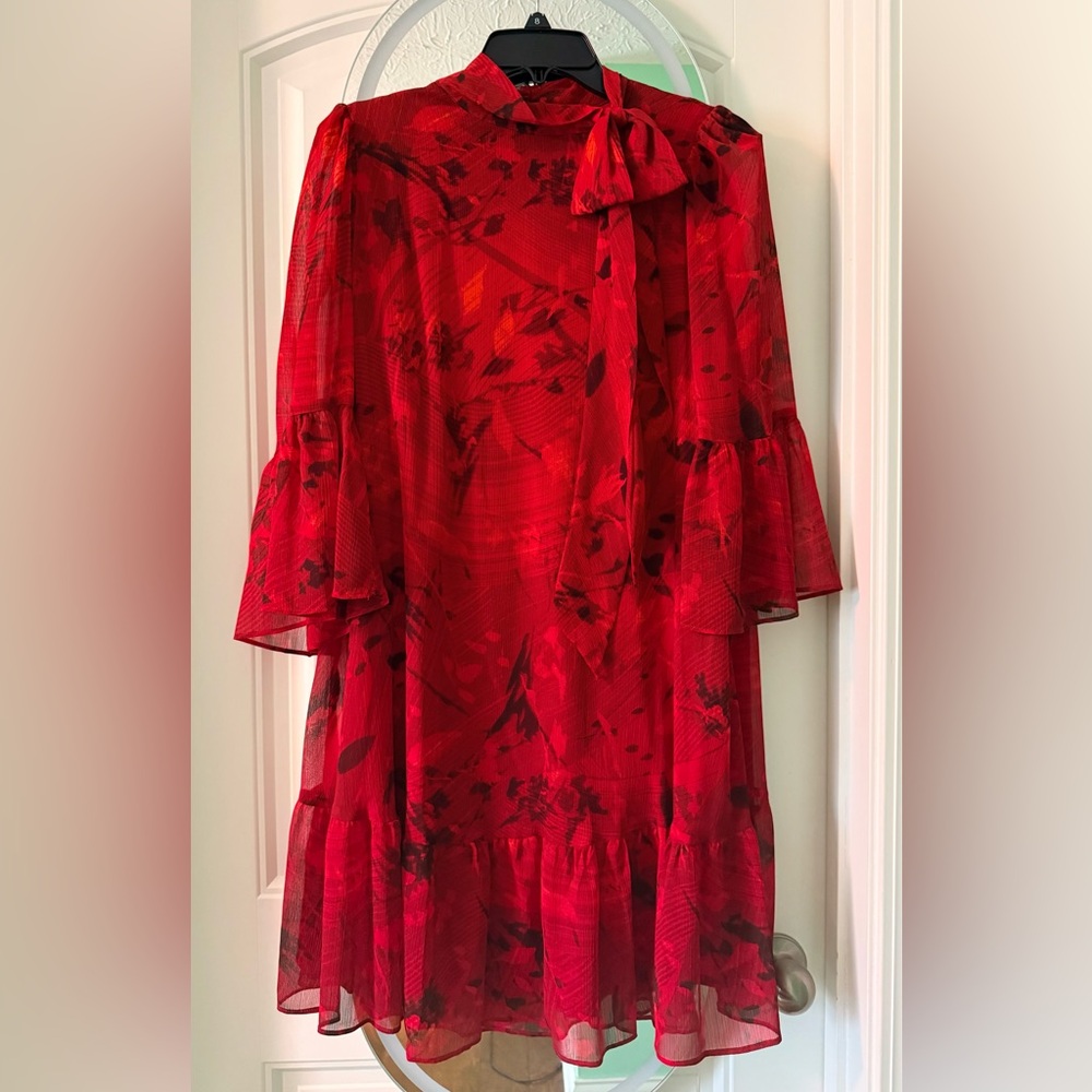 Calvin Klein Red Floral Dress